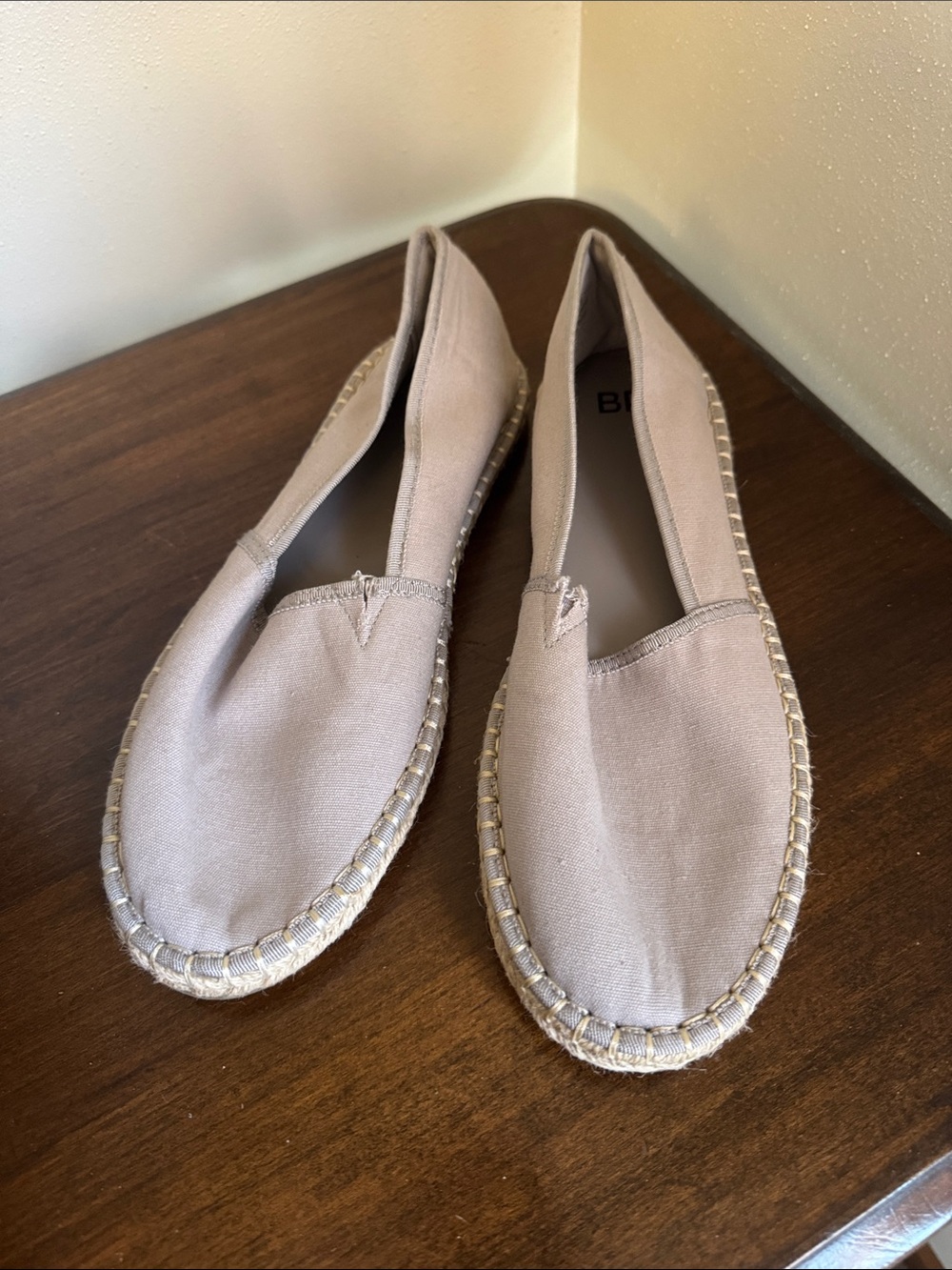 bp Taupe Canvas Espadrille Flats